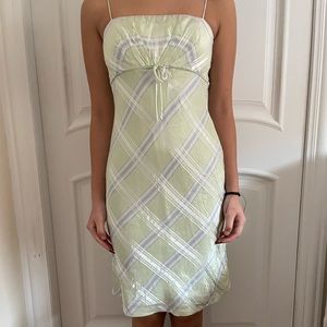 Vintage green plaid dress. Perfect for the summer!